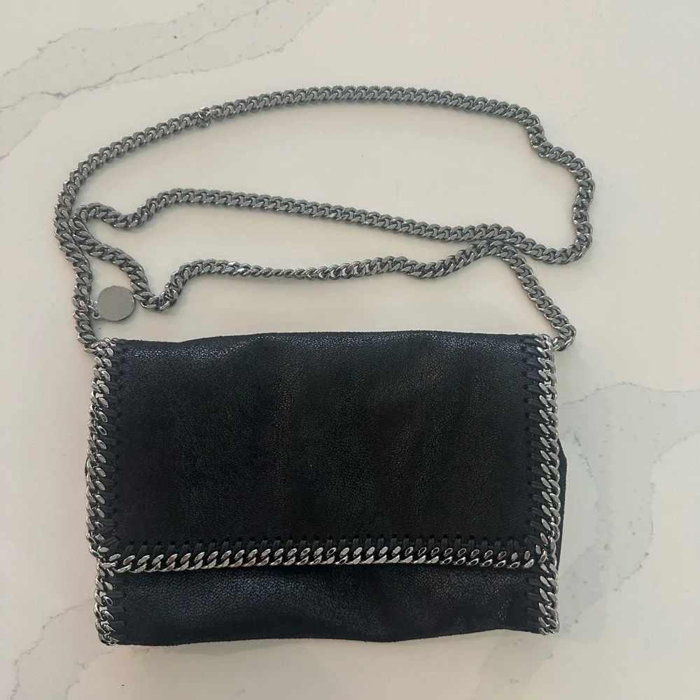 Stella McCartney Authentic Black Falabella Crossbody with Silver Chain - Picture 1 of 4